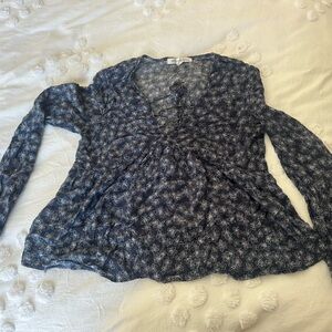 Floral Navy Blue Women's Top